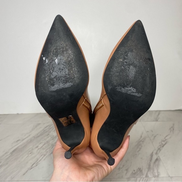 Jeffery Campbell Pointy Toe Tan Faux Leather Tall Boot 5 1/2 - Picture 14 of 15